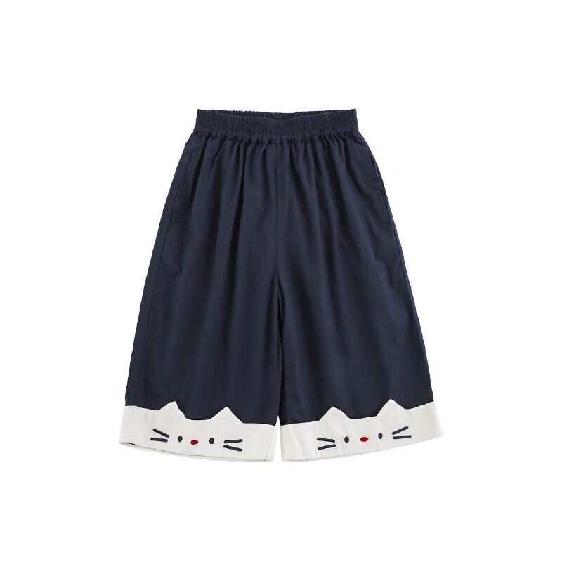 Youyou Girl s Summer School Style Cropped Straight Pants 90 cm