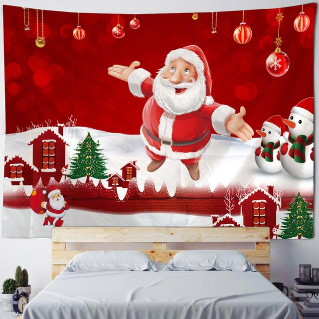 Christmas Tree Snow Tapestry Wall Hanging New Year Gift Elk Christmas Home Decoration Bohemian Aesthetics Bedroom Decoration