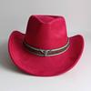 Cappello da Cowboy in Camoscio Accessori Testa di Toro Asta Larga Cappello da Rancher Autunno e Inverno per Uomini e Donne Cappello Jazz Classico Sombrero
