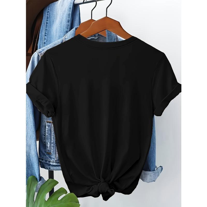 European sizes Elegant Butterfly Pattern Printed Women'S Short-Sleeve T-Shirt Perfect for Holidays, Graduations
