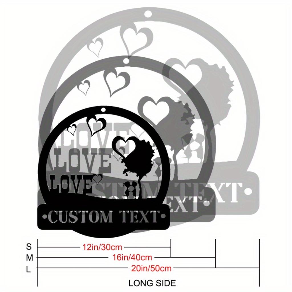 Personalized Love Metal Sign Custom Wall Art for Wedding Valentine Home Decor