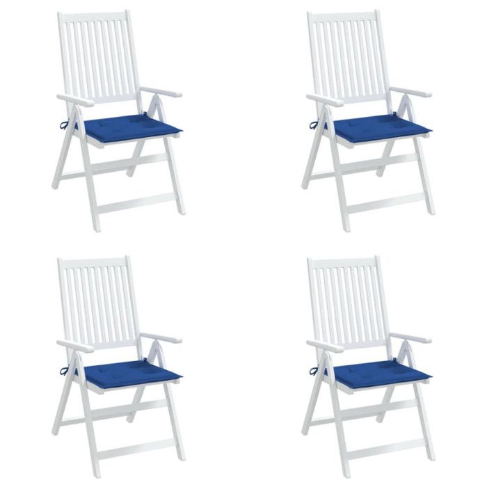 VidaXL Coussins de chaise de jardin 4 pcs bleu royal 50x50x3 cm 314060