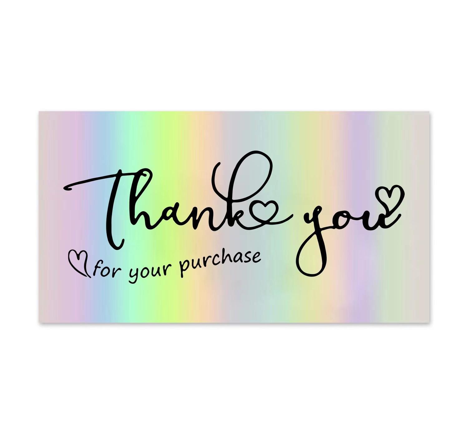 

50pcs Business Card Laser Thank You Card For Supporting Business Package Decor Thank You for your order Card For Small Shop Gift