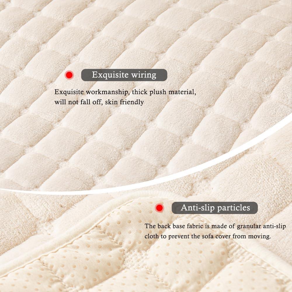 Wear Resistant Plush 1 Seat Recliner Sofa Cover Elastic Band Sofa Mat Chair Cover  Pets