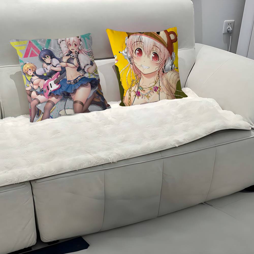 Anime Super Sonico Pillow Case Removable Washable Cushion Cover – All-Season Soft Linen