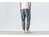 2025 Summer Plus Size Men's Linen Harem Pants - Japanese & Chinese Style