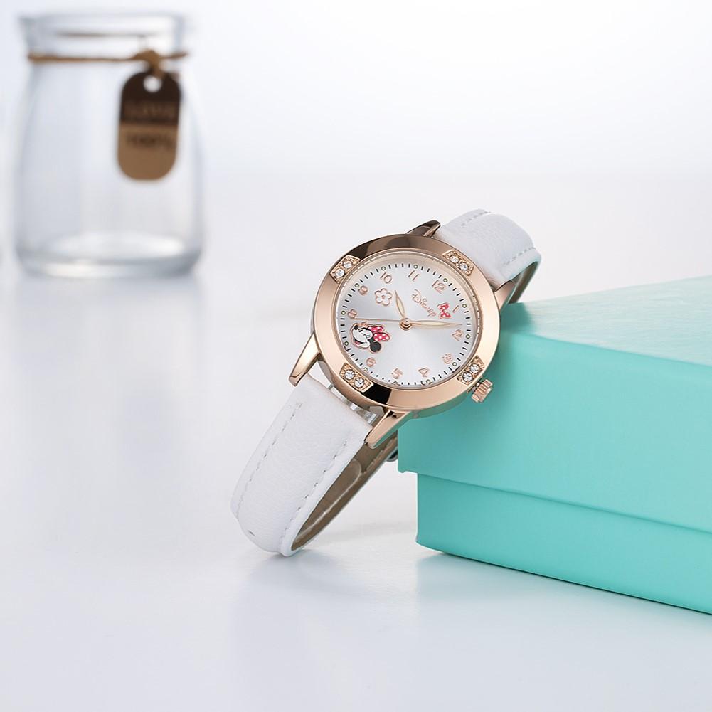 Dijeuni Minnie Mouse Character Student Leather Band Wristwatch D13530Wh