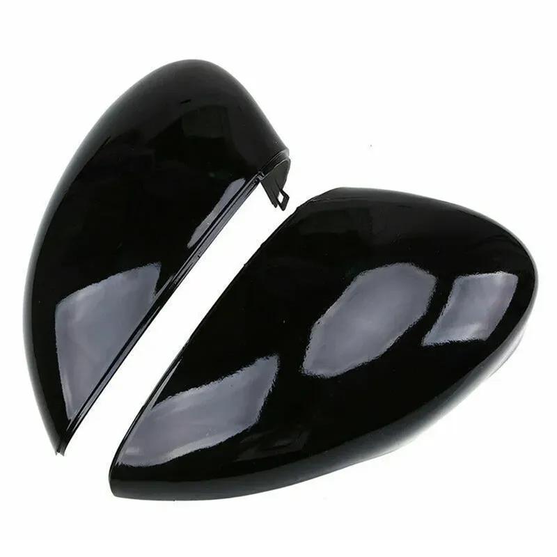 2Pcs Gloss Black Side Door Wing Mirror Cover Cap For Ford Fiesta MK7 2008-2017 For Ford Fiesta Van With Signal Lamp 2012-2017