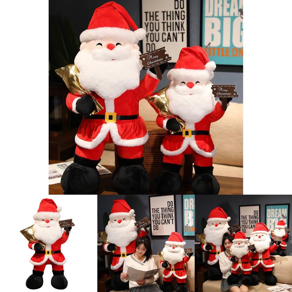 Super Großes Weihnachtsmann Plüschtier Mit Weißem Bart Weihnachtsgeschenk Für Kinder Stofftier Großvater Puppe Figuren)
