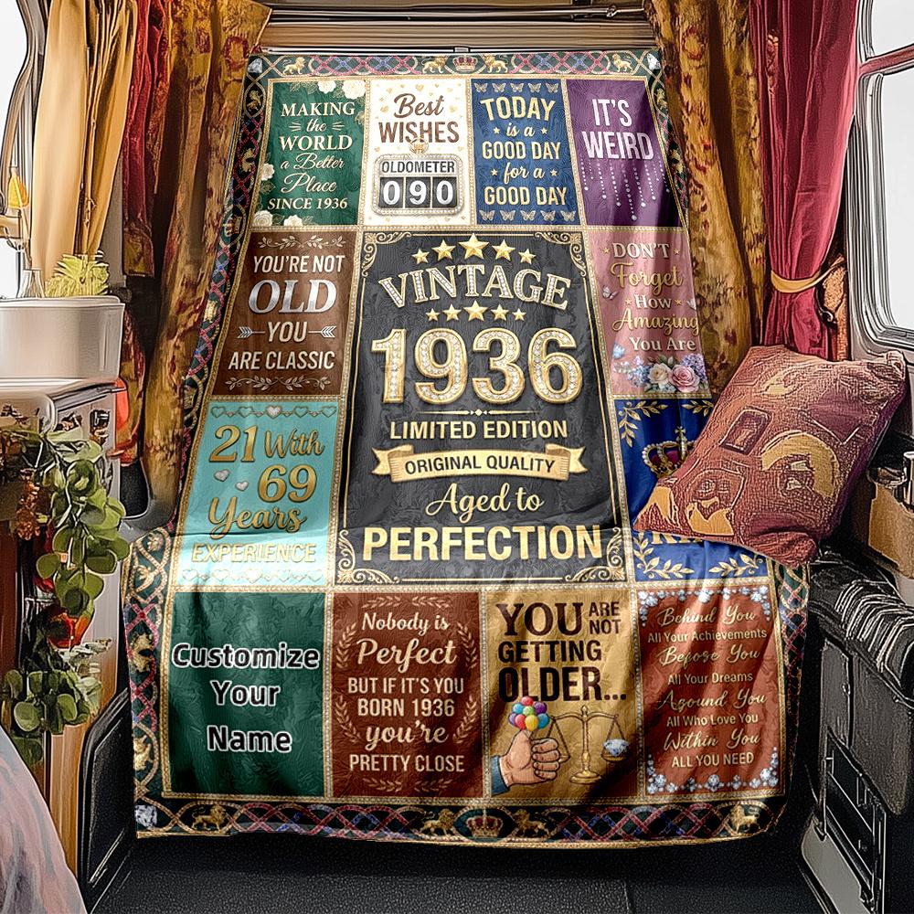 Vintage 1936 Celebration Lightweight Blanket Soft Cozy Perfect For Sofa Couch Office Bed Picnics Ideal For All Seasons Modern Style Ideal Gift For