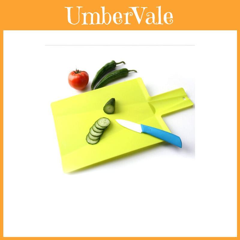 Premium Quality Plastic Flexible Non-slip Folding Chopping Cutting Board Mat Green
