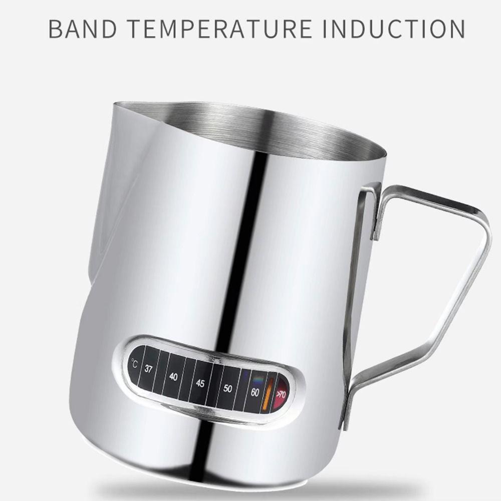 Accurate Scale Coffee Milk Frothing Pitcher Temperature Sensing Milk Frother Jug  Espresso Making