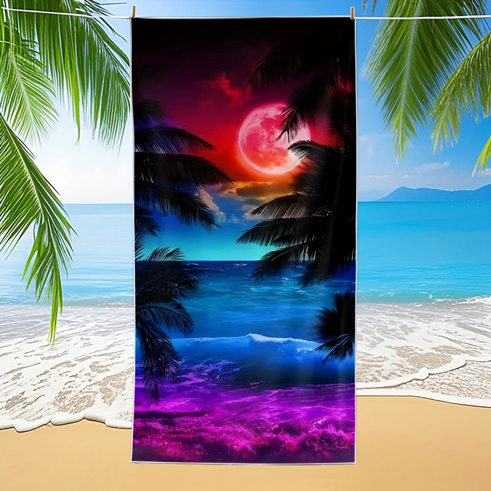 

Tropical Beach Sunset Palm Trees Beach Towel, Thick Quick Dry Soft for Sunbathing Yoga W40*H60(CM)