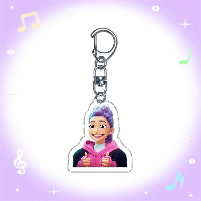 New Demon Hunters Kpop Rumi Zoey Jinu Mira Key Ring Acrylic Keyrings Huntrix Saja Boys Mystery Keychains Accessories Fans Gifts