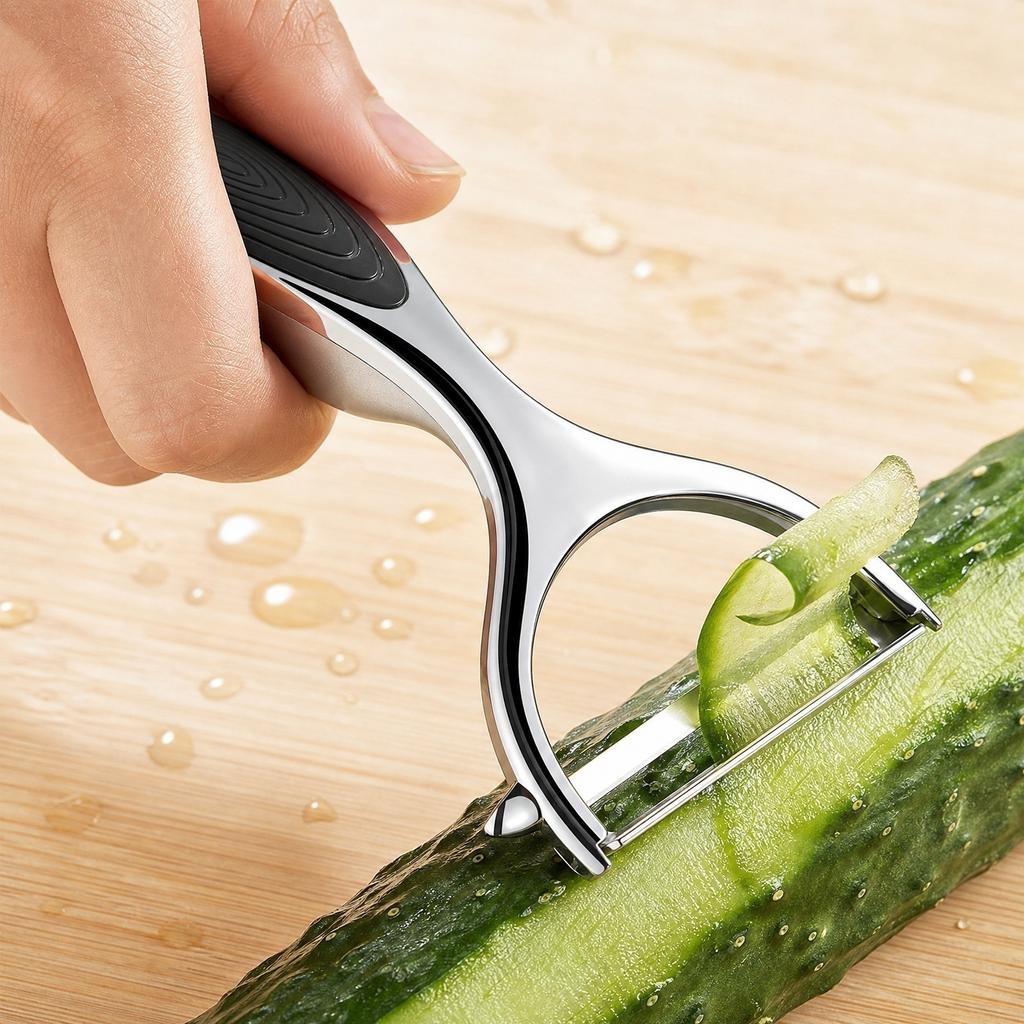Stainless Steel Vegetable Peeler with Ergonomic Anti Slip Handle for Efficient Fruit and Potato Skin Removal Kitchen Tool