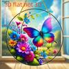 1pc Vibrant Butterfly & Floral Acrylic Suncatcher - Bohemian Style Window Art Decor, Colorful Room, Garden, Wall & Home Decoration  