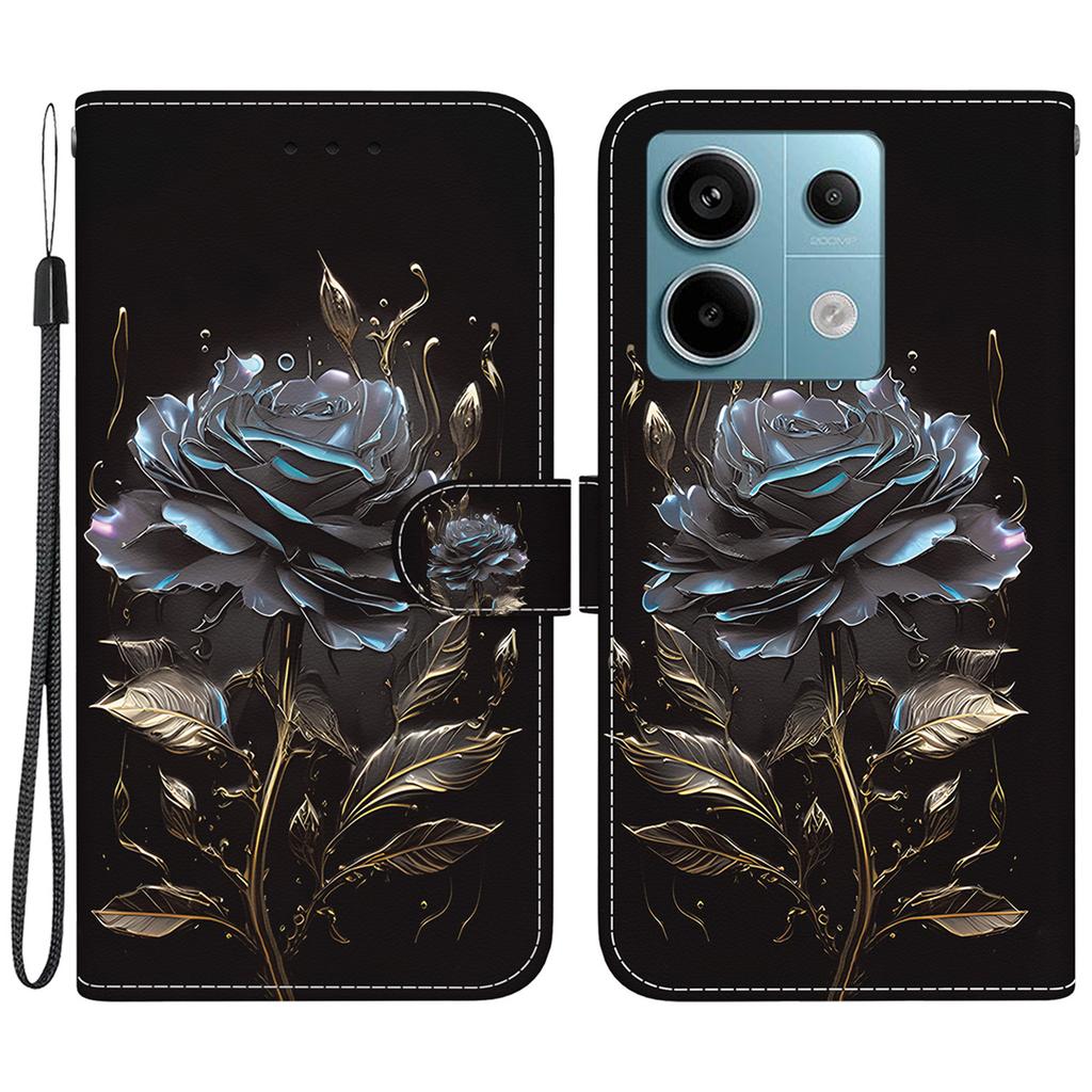 For Xiaomi Redmi Note 13 Pro 5G/Poco X6 5G Wallet Case Phone Leather Cover Pattern Printing