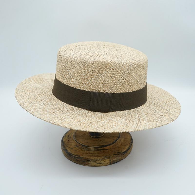 

Korean Version Of Foreign Trade Treasure Grass Flat Top Top Hat Women S Summer Wide Brim Shading Vacation Beach Straw Hat Travel Travel Sun Hat M（56-58cm）