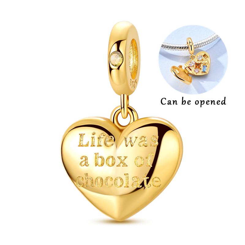 925 Silver Pink Doll Princess Pink Square Box Charm Pendant Beads Fit Charm Bracelet Women Jewelry Making