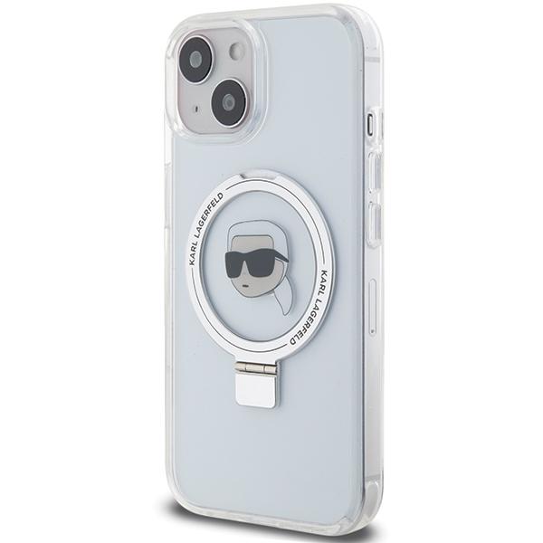 Karl Lagerfeld Klhmp15Shmrskhh Iphone 15 / 14 / 13 6.1 Biały/White Hardcase Ring Stand Karl Head Magsafe