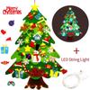 Christmas Tree DIY Soft Christmas Tree with Ornaments and String Light Christma Decorations Santa Claus Xmas Tree