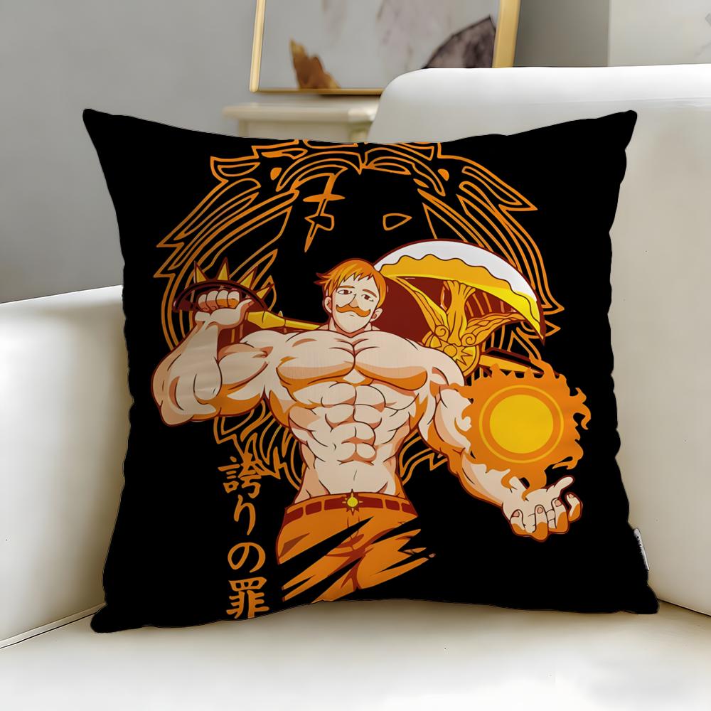 classic anime The Seven Deadly Sins Cushion Cover Soft  EasyWash Pillow Case  Versatile for Couch Bed Travel and Office