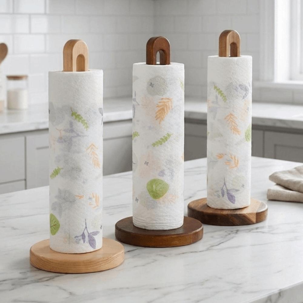 Moisture-proof Wooden Paper Towel Holder Non-Slip Roll Paper Holder  Dining Table