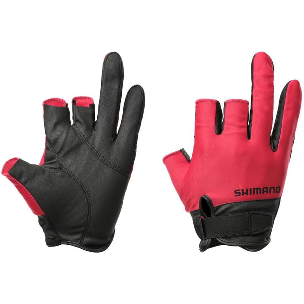 Shimano 01 Basic Gloves Three Finger Cut GL-008Y Red XL