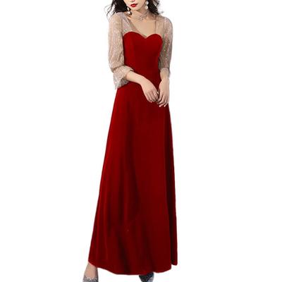 BaiFuFen Long Lace Party Perfect for and Weddings Women's Dress, Reunions, Concerts, (Red, L)