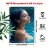 Kovové nástěnné umění Ženský portrét Vodní dekorace Domov Kavárna Bar Nástěnná cedule Elegantní
