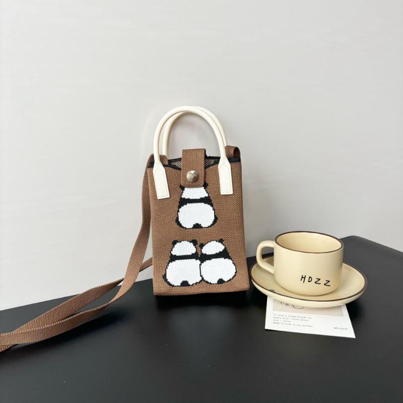 Premium Sense Ns Mobile Phone Bag New Cartoon Knitted Bag Dopamine Niche Versatile Messenger Shoulder Bag Handbag