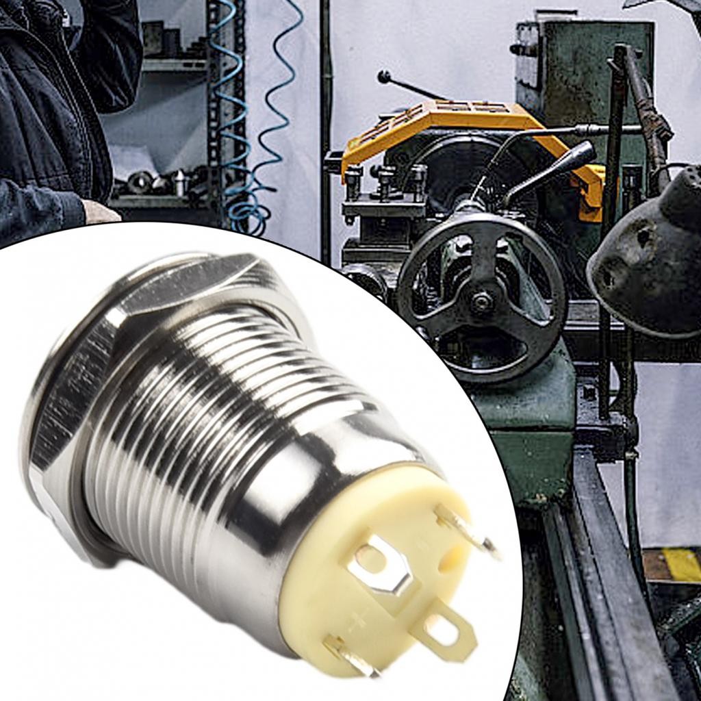 Power Button Switch DIY Equipment Green Metal Button