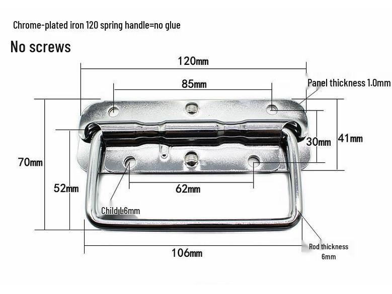 304 Stainless Steel Spring-Loaded Folding Handle for Aluminum Tool Box