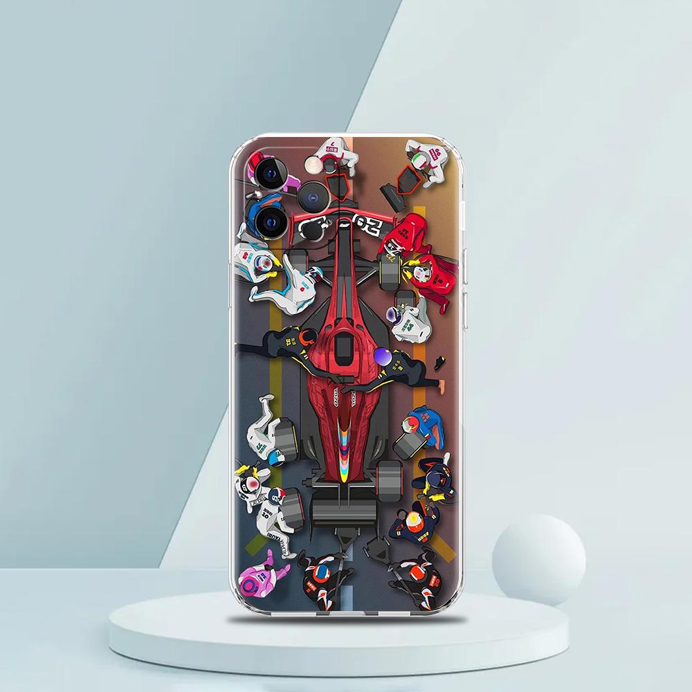 Soft TPU Transparent Phone Case Cover for iPhone 16 15 14 13 12 11 Pro Max XR 8 7 Plus XR Shell Nurburgring F1 Circuit Pattern