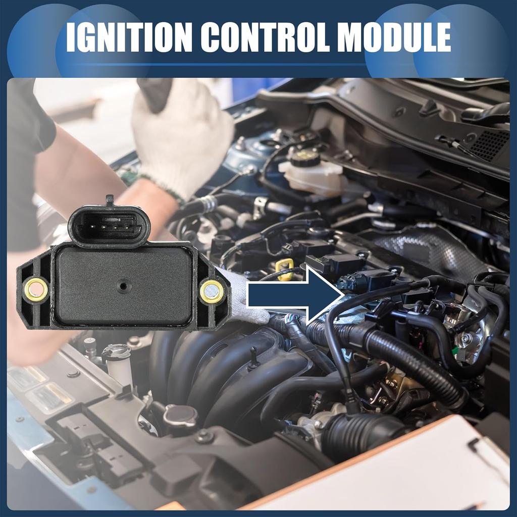 Ignition Control Module, Inner Ignition Module Control Unit No.10482803/16201599 for GMC P30 Van V6 4.3L 1996-1999 ABS Black, 1 Pc