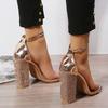 Chunky High Heeled Sandals Women Round Head Sandals