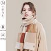 JIUMU Women's Pure Wool Plaid Winter Scarf WY134
