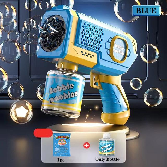 Bubble Gun Electric Automatic Soap Rocket Bubbles Machine Kids Portable Outdoor Party Toy LED Light Blower Toys Children Gifts