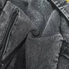 Vintage Solid Color Denim Backpack Large Capacity Travel Backpack Middle School Student Schoolbag