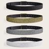 Korean Style PU Leather Wide Waistband Punk Y2K Girl Waistband Adjustable Sequin Belt  Outdoor