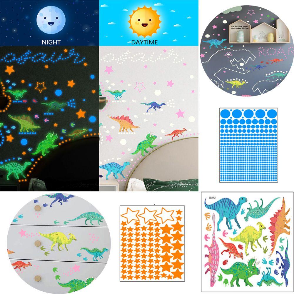 

Новая детская комната, светящиеся в темноте звезды, светящиеся наклейки на стену, художественные наклейки, наклейка на стену с динозавром