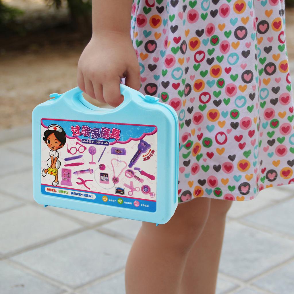 Children'S Doctor Playing Home Toy Handheld Medicine Box Set Simulated Stethoscope For Injection Puzzle