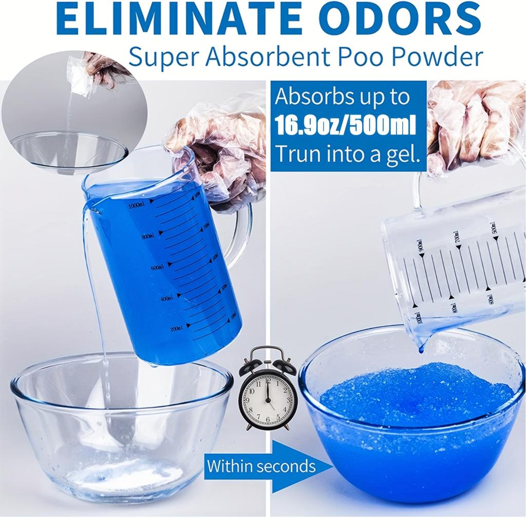 55pcs Portable Toilet Gel Packets for Outdoor Camping - Absorbent, Odor-Seal & Portable - Perfect for Hiking, Camping, and Outdoor Adventures