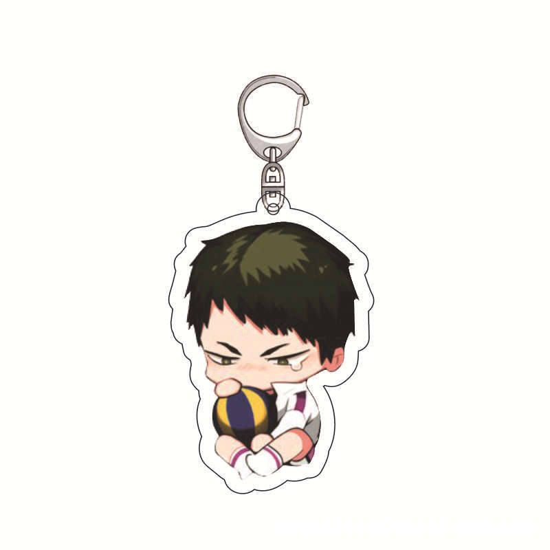 Haikyuu!! Hinata Shoyo Tobio Kageyama Daichi Sawamura Character Acrylic Car Keychain Cartoon Anime Charm Pendant Accessories