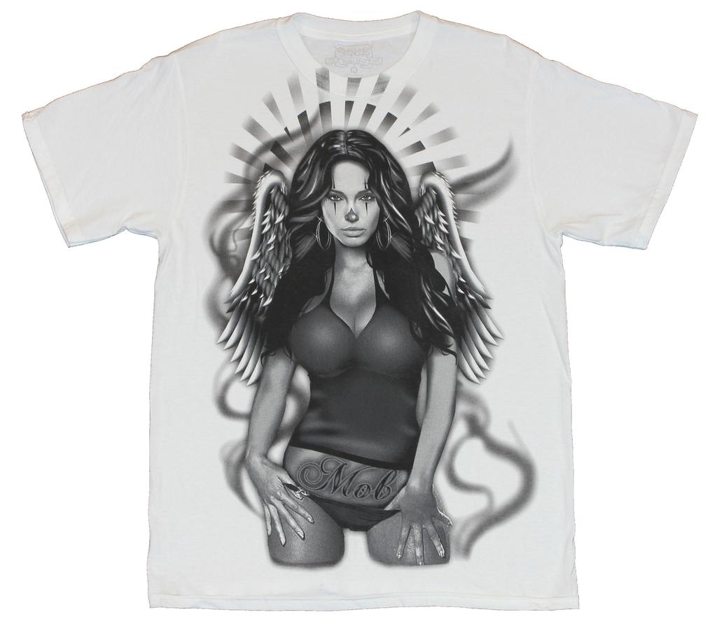 Mob Inc Adult New T-Shirt Clown Angel Urban Wear Pic
