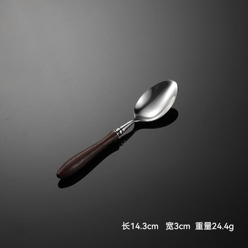 304 Stainless Steel Chicken Wing Wooden Handle Knife, Fork and Spoon Western Tableware Multi-specification Insert Handle Heavy Household Steak Knife