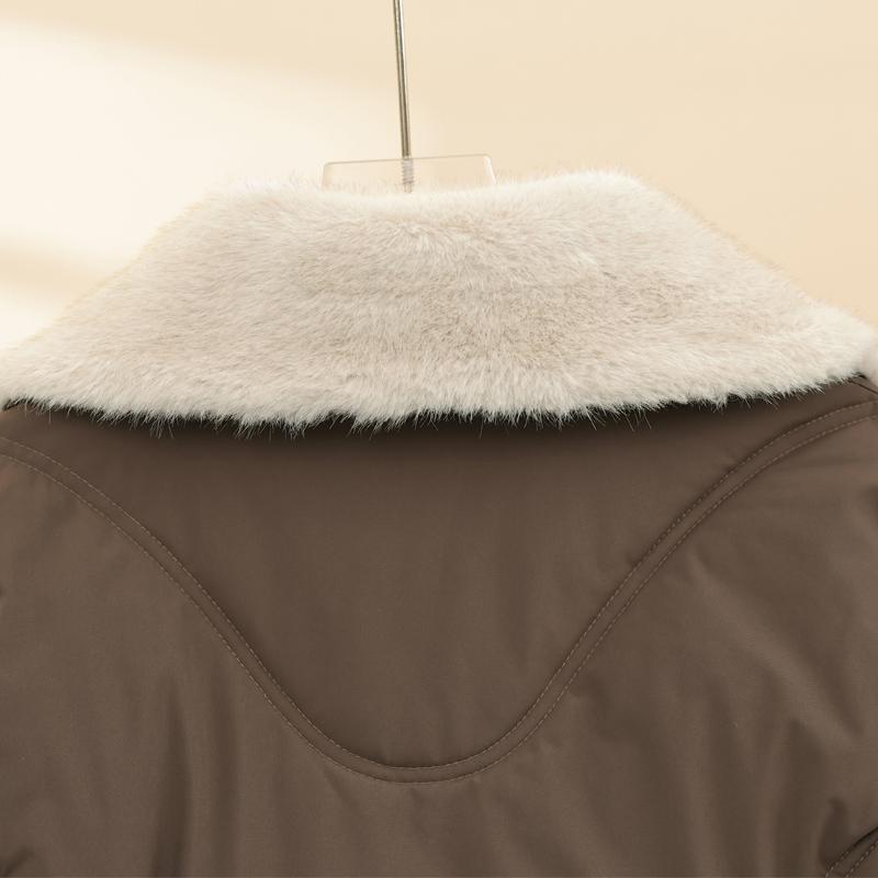 Fashion Woman Winter Coats Faux Fur Collar Casual Thick Warm Short Parkas Women Jackets