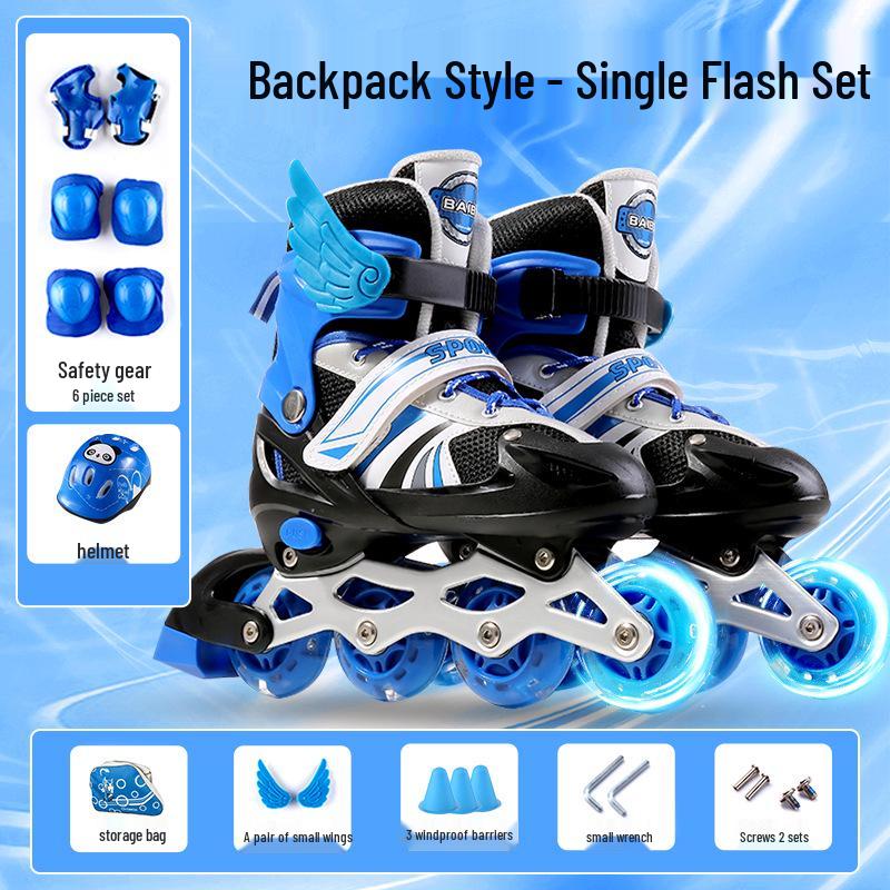 Kids' Inline & Ice Skates Set for Ages 3-15 - Beginner Rollerblades for Boys & Girls