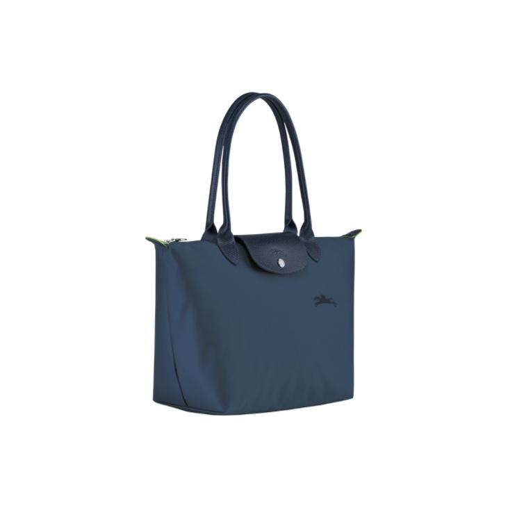 Longchamp Le Pliage Mode Lässig Faltbare Tasche Klappenverschluss Leder Umhängetasche Damen Taschen Dunkelblau 2605919P57