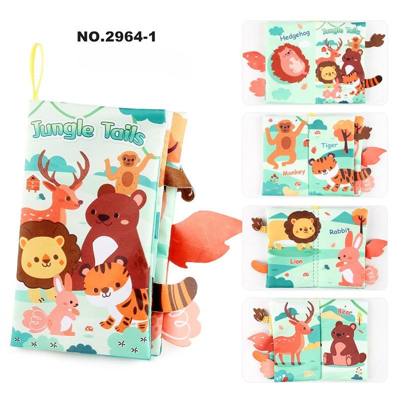 Baby Cloth Book Cartoon Animals Tail Educational Ringed Paper Enlightenment Toy